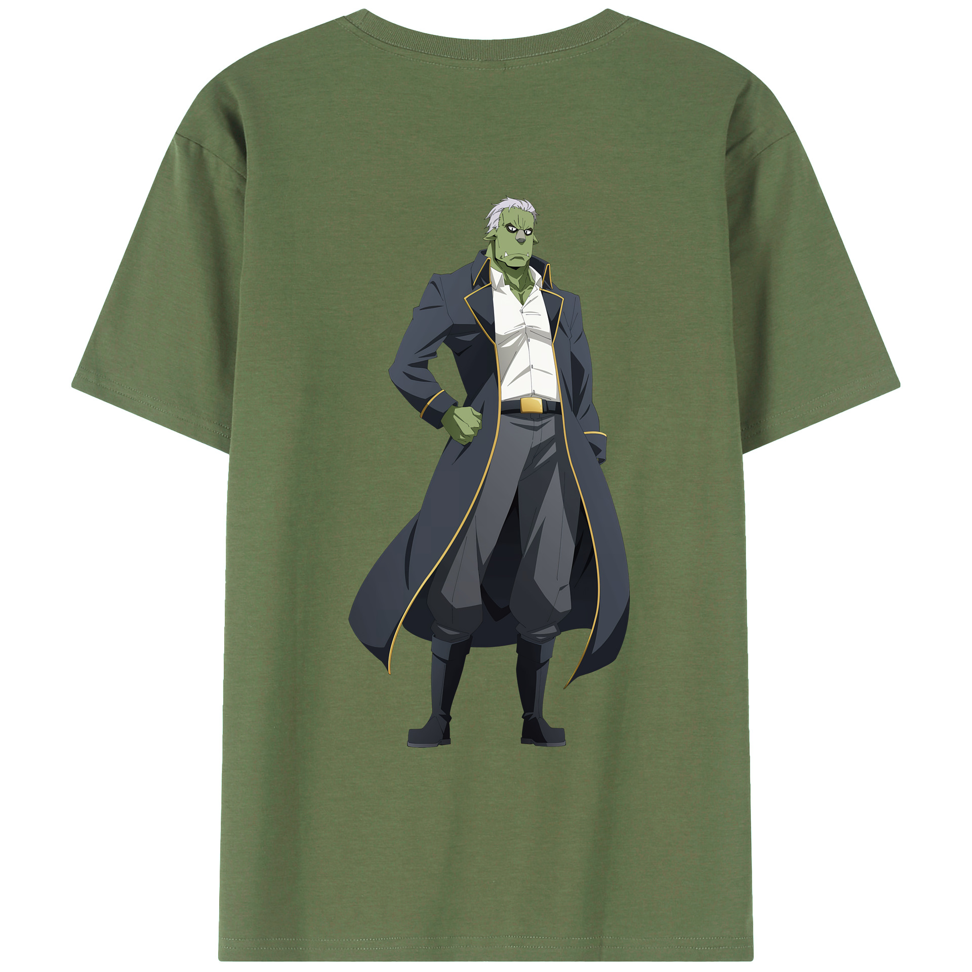 （画像用） 転スラ Regarding Reincarnated to Slime 綿100％ メンズ半袖Tシャツ（バックプリント） 通気性